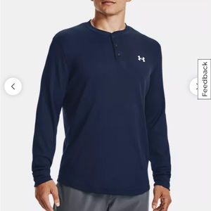 Men’s UA waffle henley academy/white 408